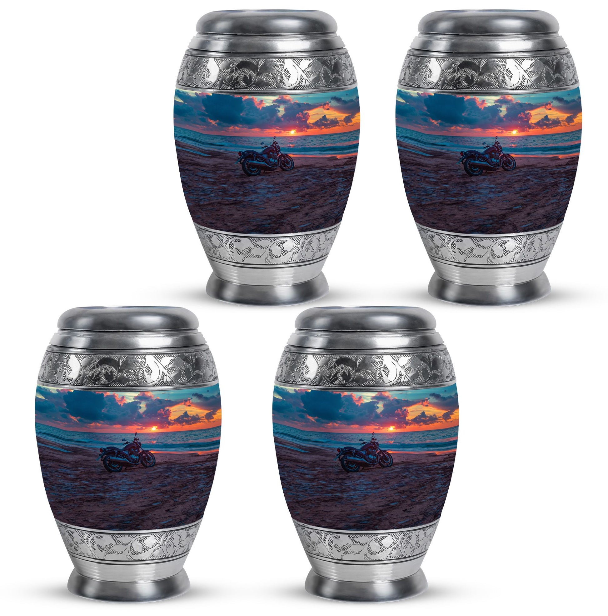 Motorcycle Theme 3 Inch Keepsake Pack of 4