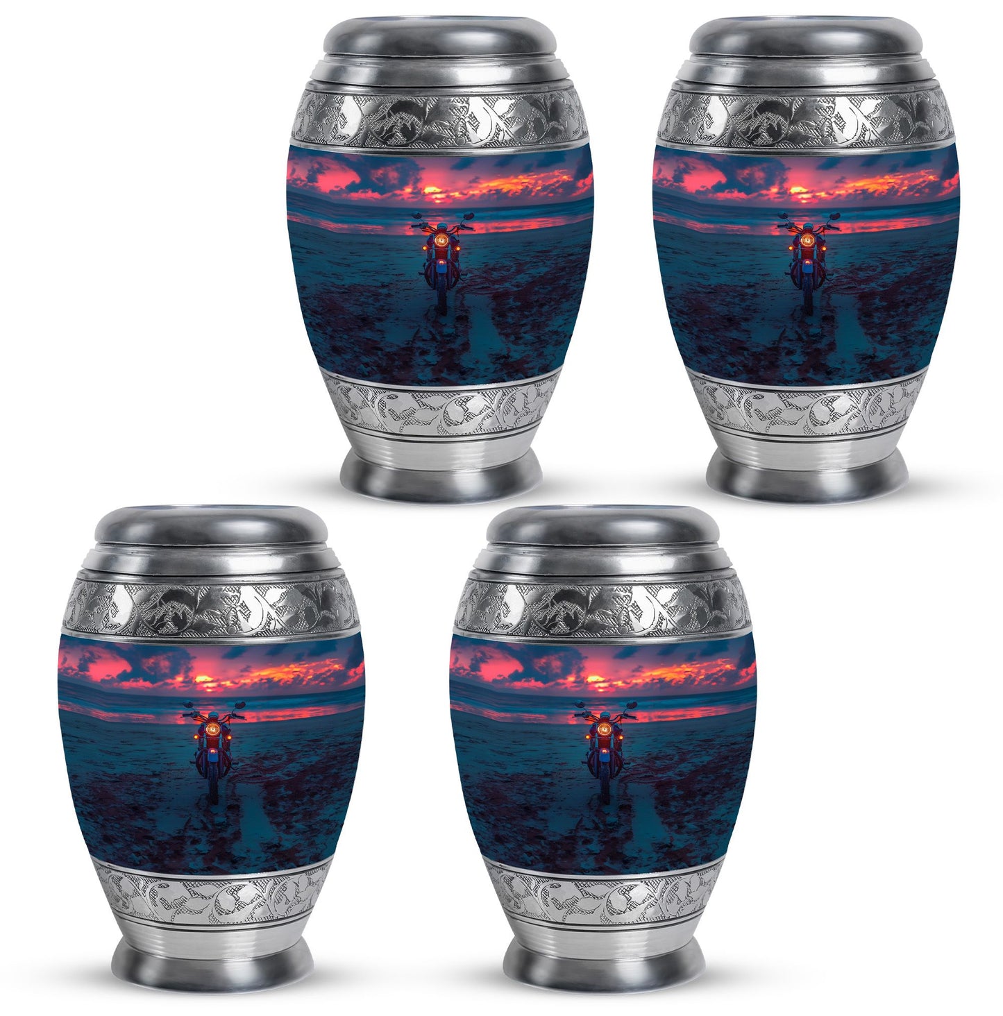 Motorcycle Theme 3 Inch Keepsake Pack of 4