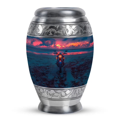 Motorcycle Theme Large Urn 10 Inch