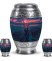 Motorcycle Theme Large Urn With 2 Keepsake Urn