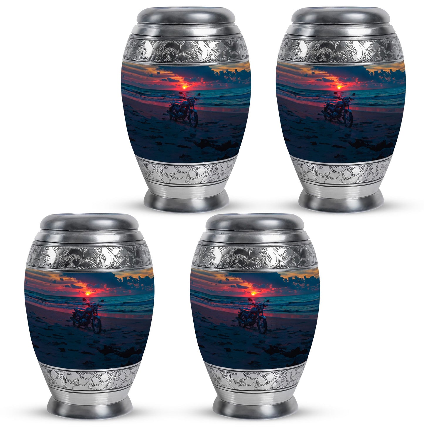 Motorcycle Theme 3 Inch Keepsake Pack of 4