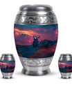 Motorcycle Theme Large Urn With 2 Keepsake Urn