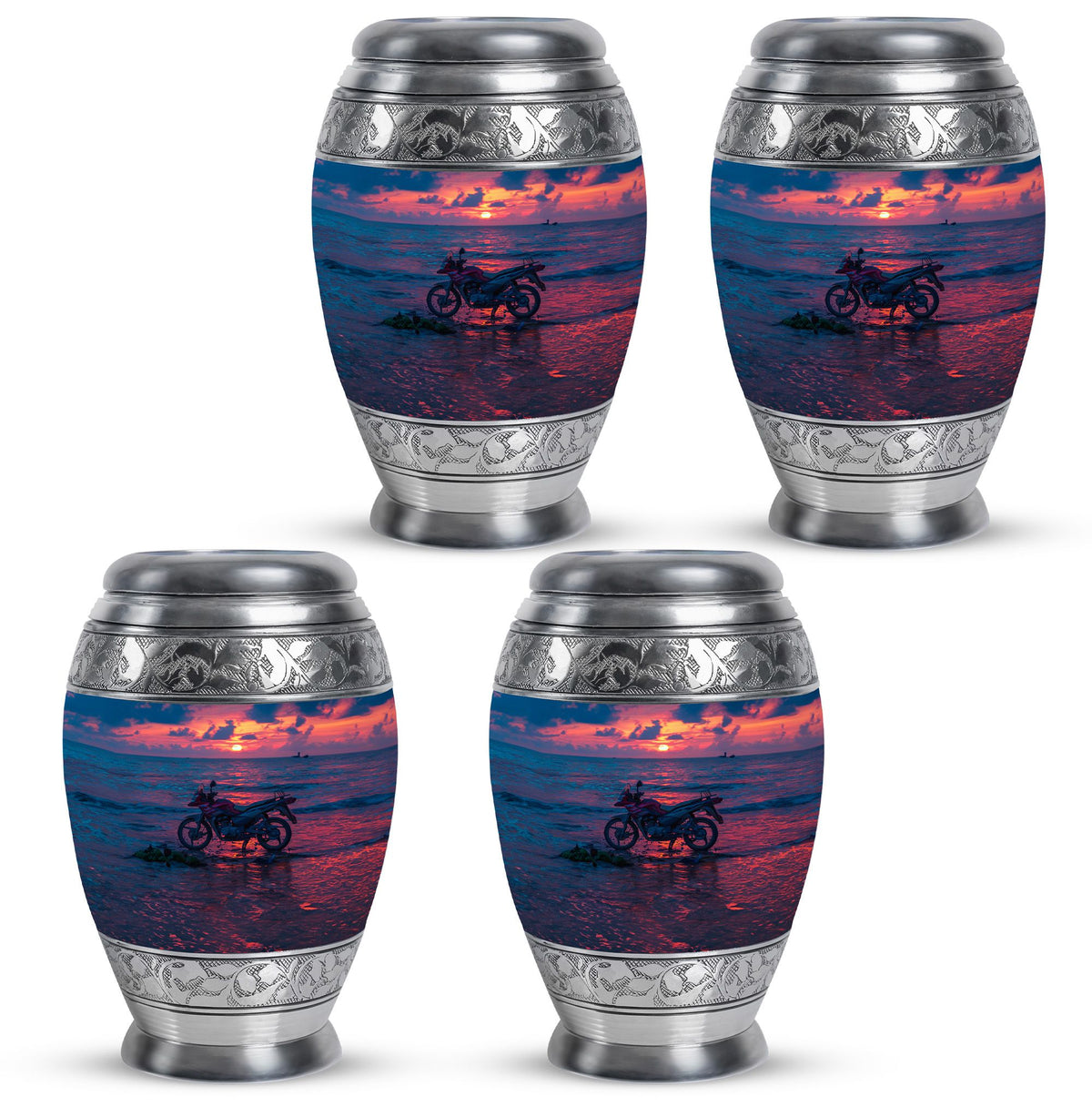 Motorcycle Theme 3 Inch Keepsake Pack of 4