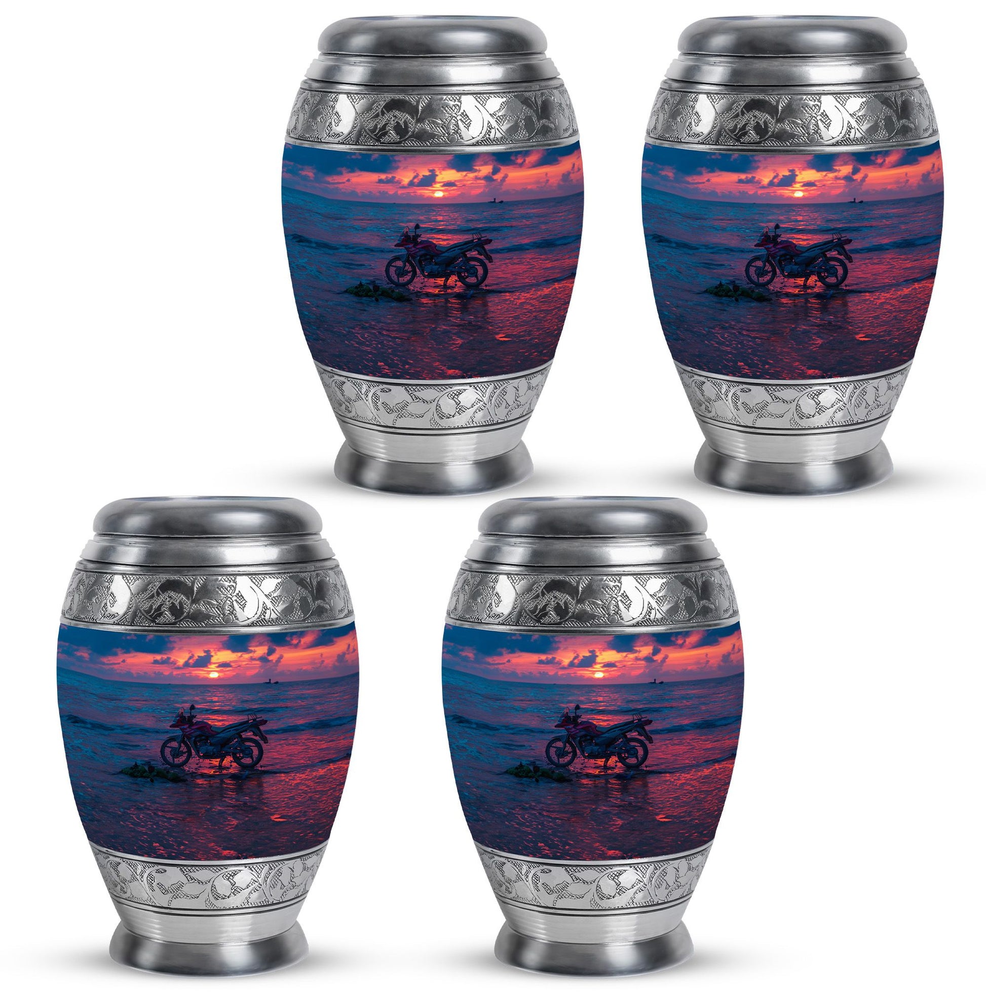 Motorcycle Theme 3 Inch Keepsake Pack of 4