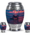 Motorcycle Theme Large Urn With 2 Keepsake Urn