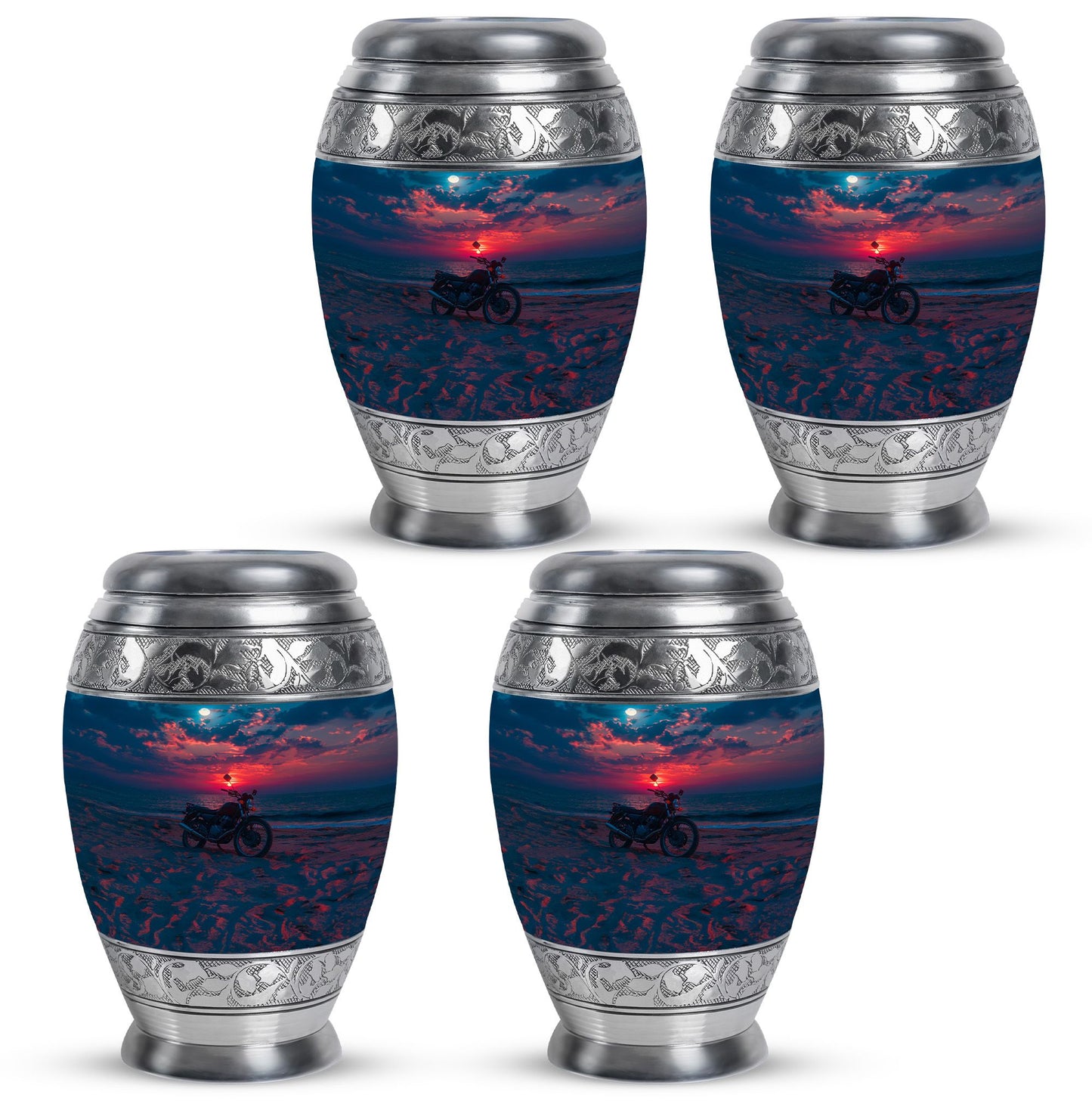 Motorcycle Theme 3 Inch Keepsake Pack of 4