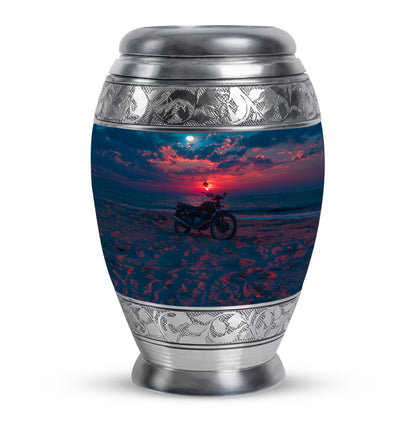 Motorcycle Theme Large Urn 10 Inch