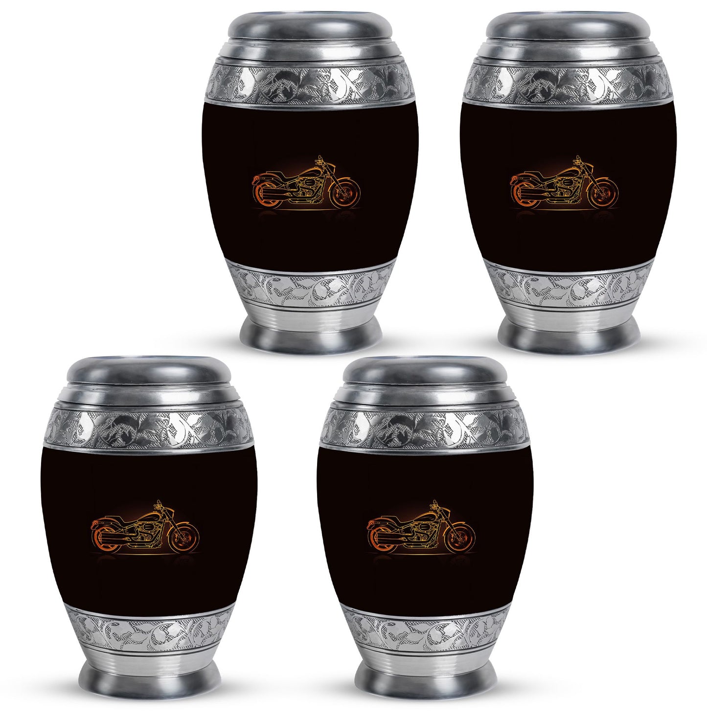 Motorcycle Theme 3 Inch Keepsake Pack of 4
