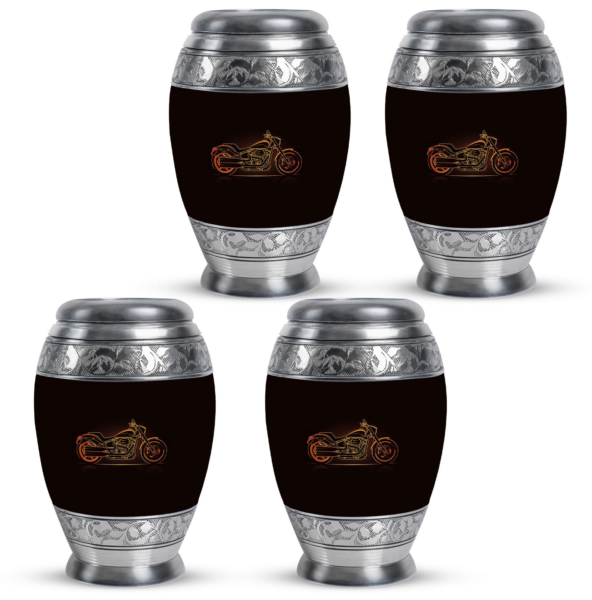 Motorcycle Theme 3 Inch Keepsake Pack of 4