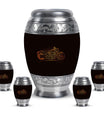 Motorcycle Theme Large Urn With 4 Keepsake Urn