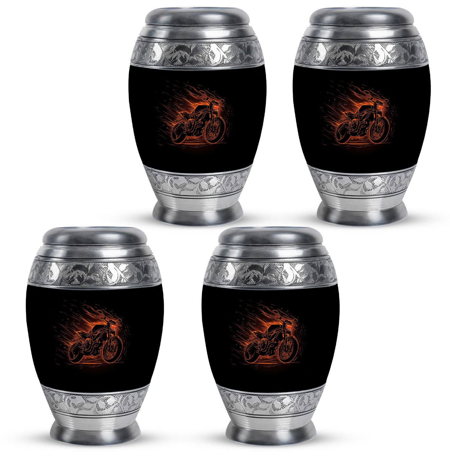Motorcycle Theme 3 Inch Keepsake Pack of 4