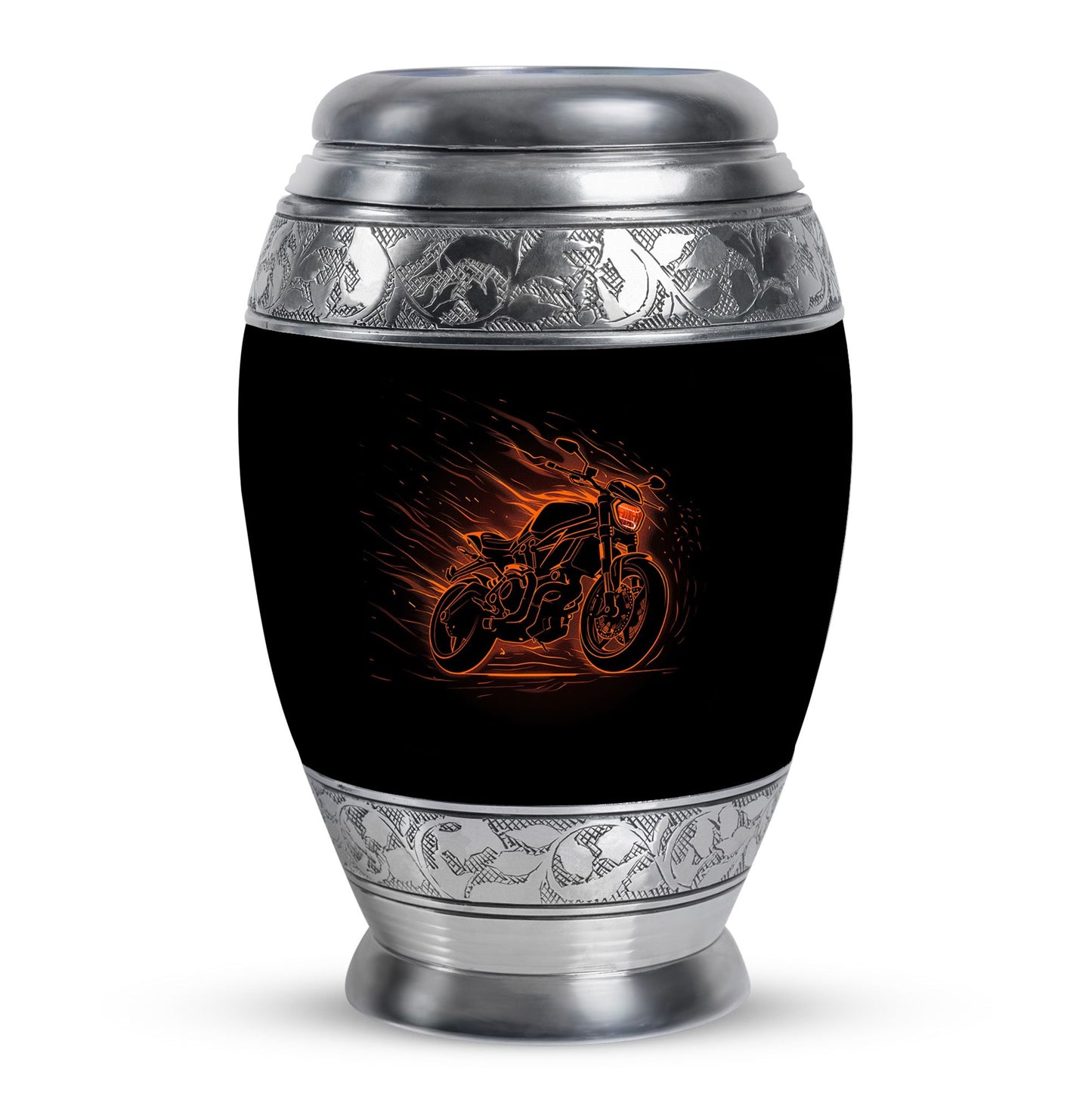 Motorcycle Theme Large Urn 10 Inch