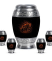 Motorcycle Theme Large Urn With 4 Keepsake Urn