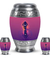 Motorcycle Theme Large Urn With 2 Keepsake Urn