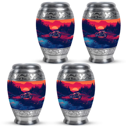 Motorcycle Theme 3 Inch Keepsake Pack of 4