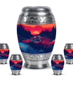 Motorcycle Theme Large Urn With 4 Keepsake Urn