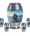 Motorcycle Theme Large Urn With 4 Keepsake Urn