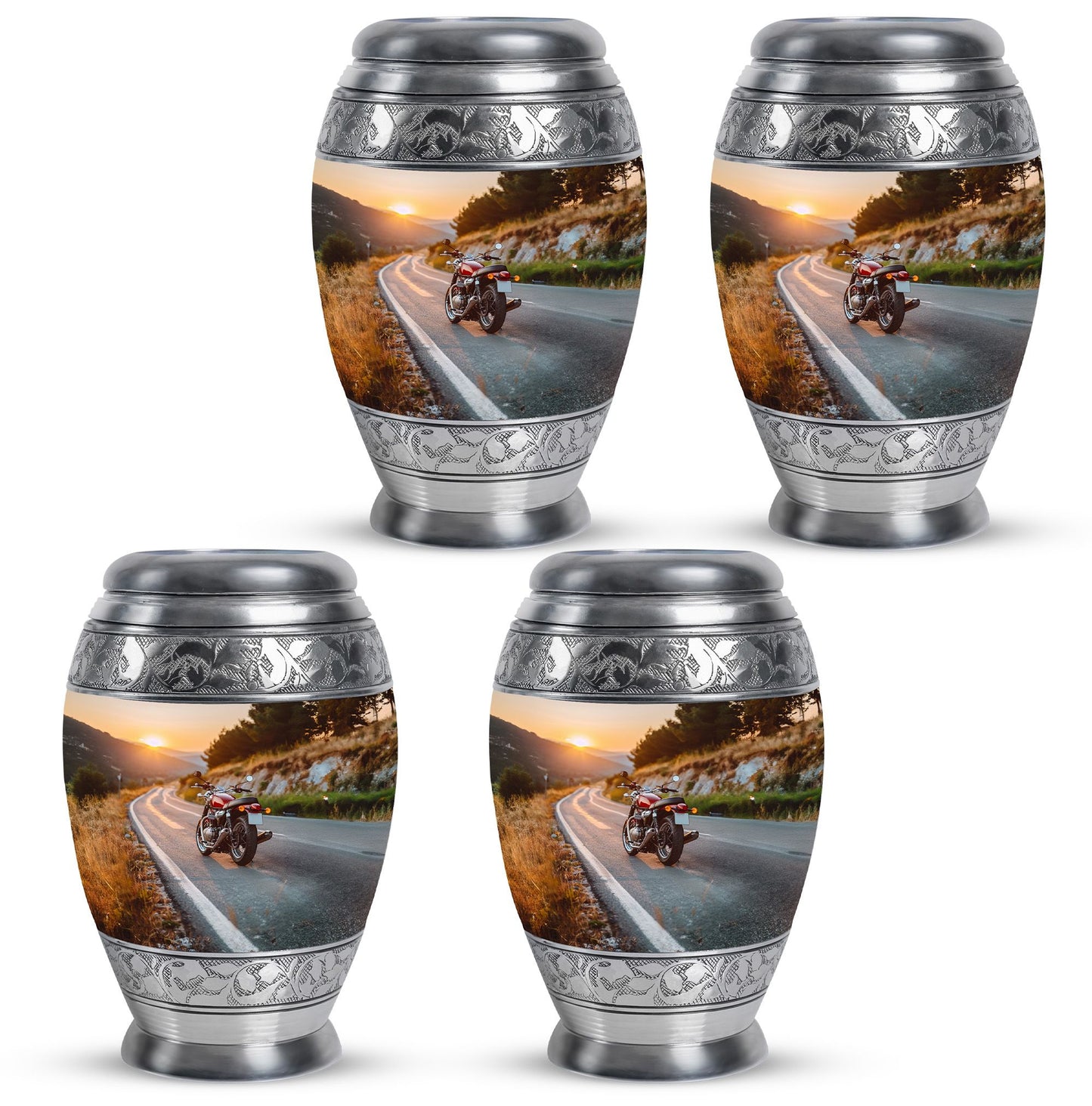 Motorcycle Theme 3 Inch Keepsake Pack of 4