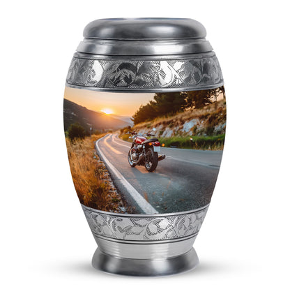 Motorcycle Theme Large Urn 10 Inch