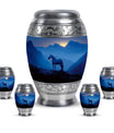 Horse Theme Large Urn With 4 Keepsake Urn