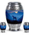Horse Theme Large Urn With 2 Keepsake Urn
