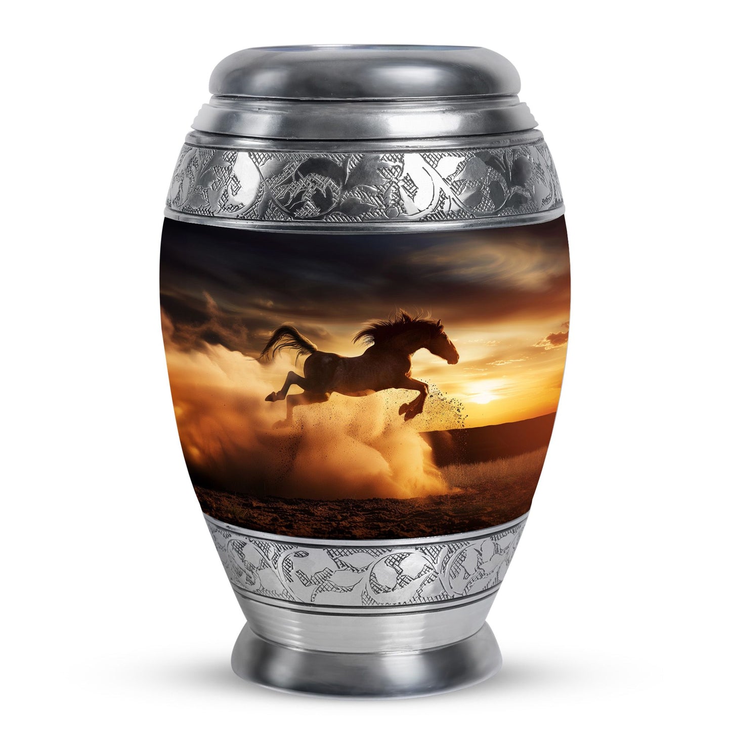 Horse Theme Large Urn 10 Inch