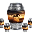 Horse Theme Large Urn With 4 Keepsake Urn