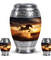 Horse Theme Large Urn With 2 Keepsake Urn