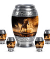 Horse Theme Large Urn With 4 Keepsake Urn