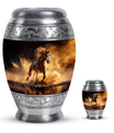 Horse Theme Large Urn With 1 Keepsake Urn