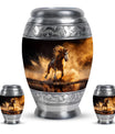 Horse Theme Large Urn With 2 Keepsake Urn