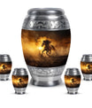 Horse Theme Large Urn With 4 Keepsake Urn