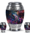 Peacock Theme Large Urn With 2 Keepsake Urn