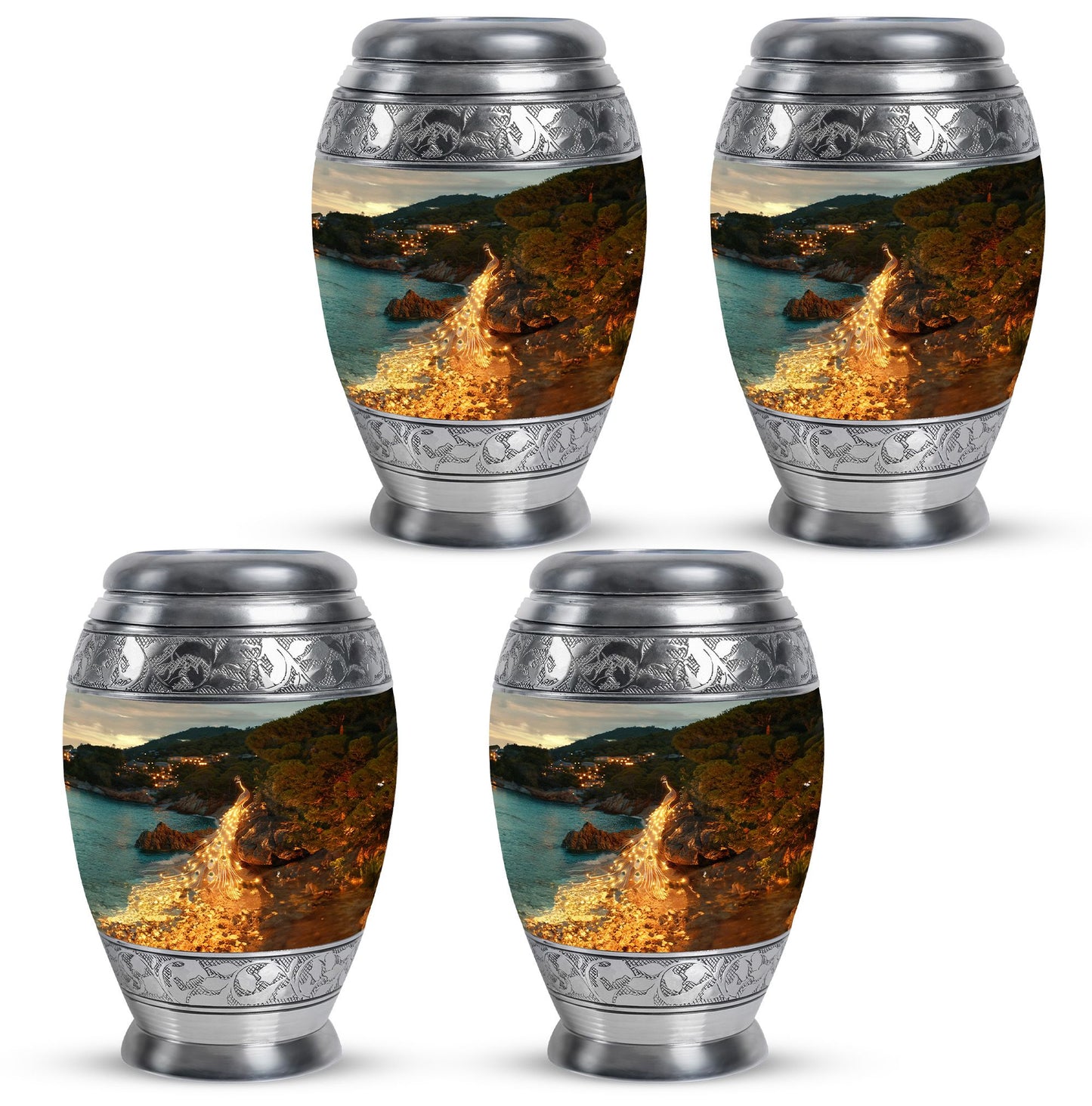 Peacock Theme 3 Inch Keepsake Pack of 4
