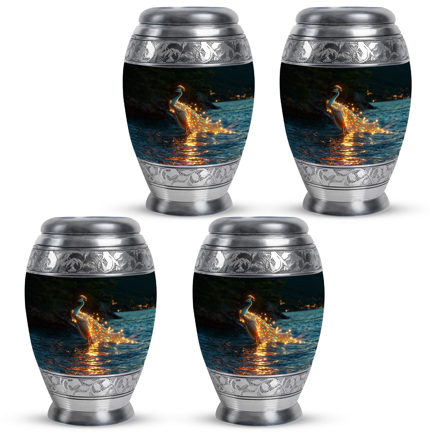 Peacock Theme 3 Inch Keepsake Pack of 4