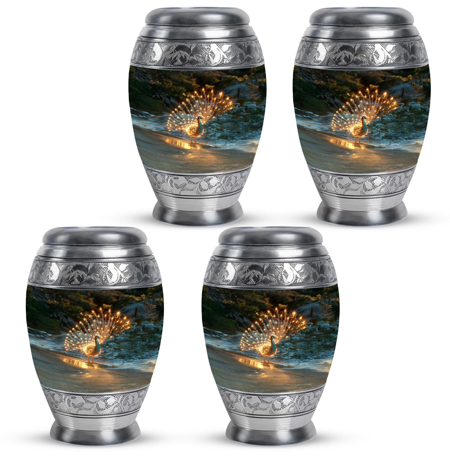 Peacock Theme 3 Inch Keepsake Pack of 4