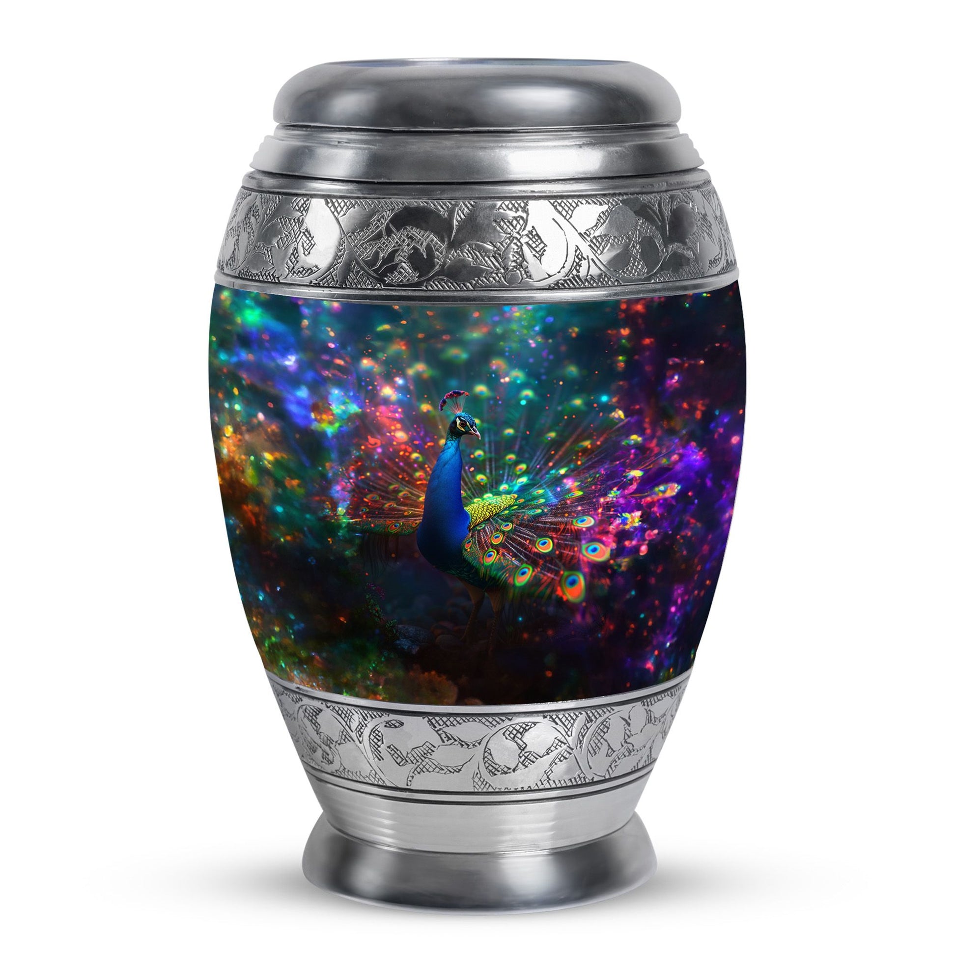 Peacock Theme Large Urn 10 Inch