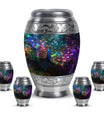 Peacock Theme Large Urn With 4 Keepsake Urn
