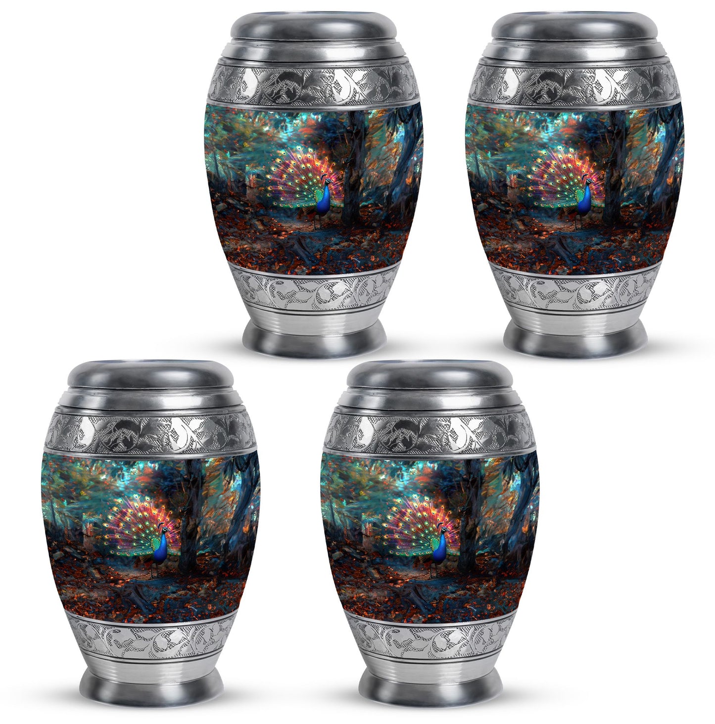 Peacock Theme 3 Inch Keepsake Pack of 4