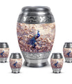 Peacock Theme Large Urn With 4 Keepsake Urn