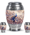 Peacock Theme Large Urn With 2 Keepsake Urn