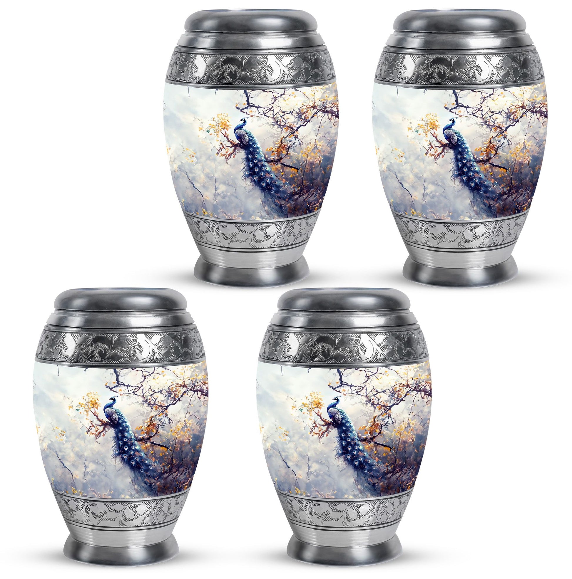 Peacock Theme 3 Inch Keepsake Pack of 4