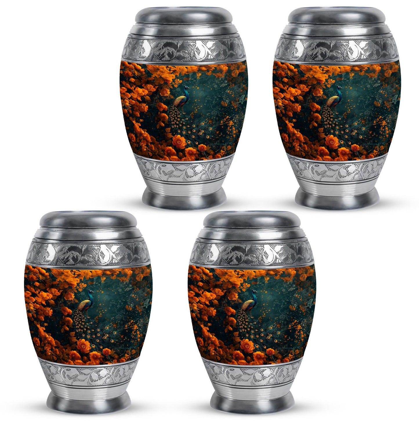 Peacock Theme 3 Inch Keepsake Pack of 4