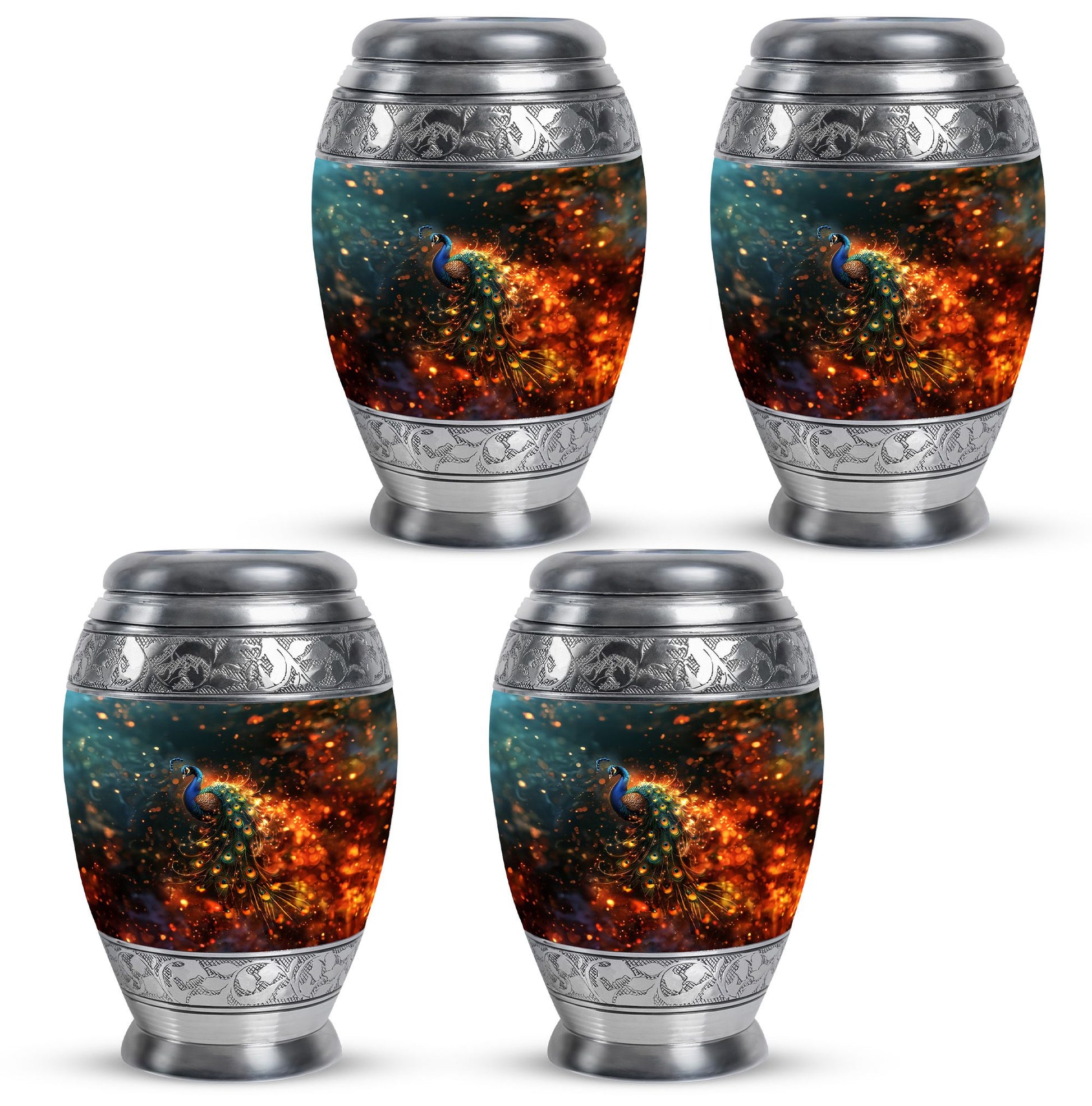 Peacock Theme 3 Inch Keepsake Pack of 4