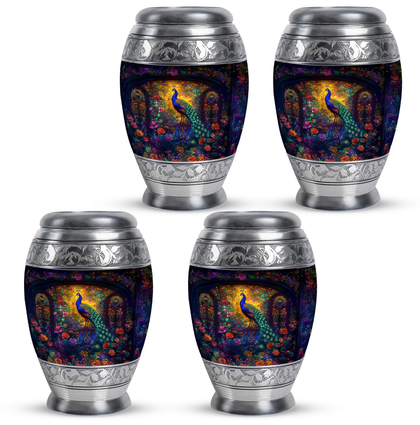 Peacock Theme 3 Inch Keepsake Pack of 4