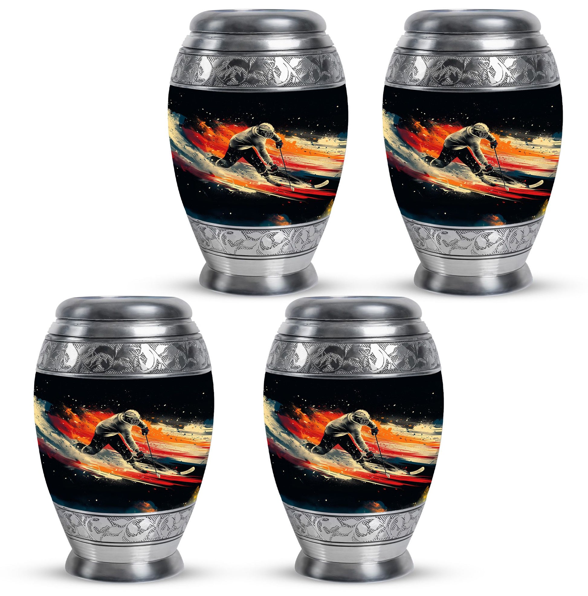 Ice Hockey Theme 3 Inch Keepsake Pack of 4