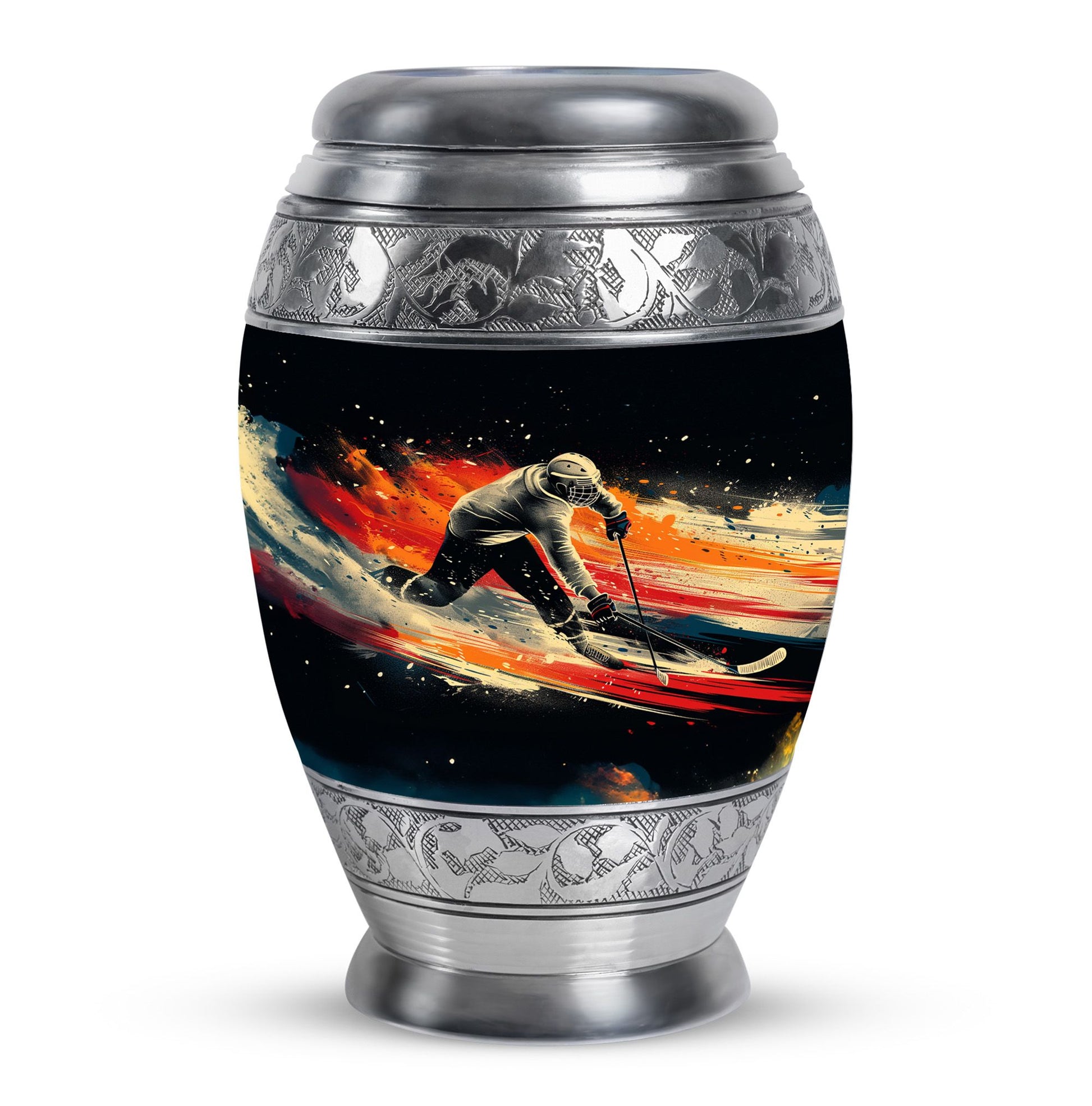 Ice Hockey Theme Large Urn 10 Inch