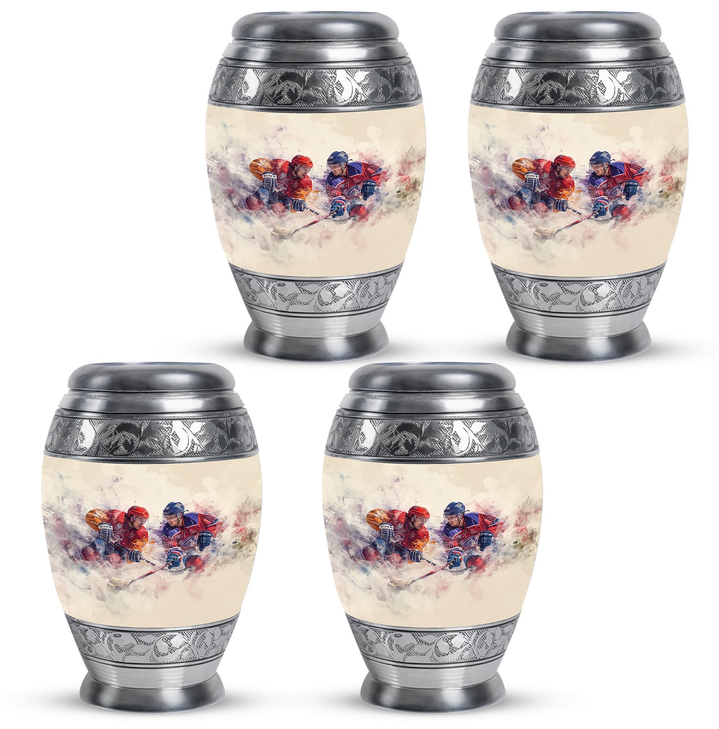 Ice Hockey Theme 3 Inch Keepsake Pack of 4