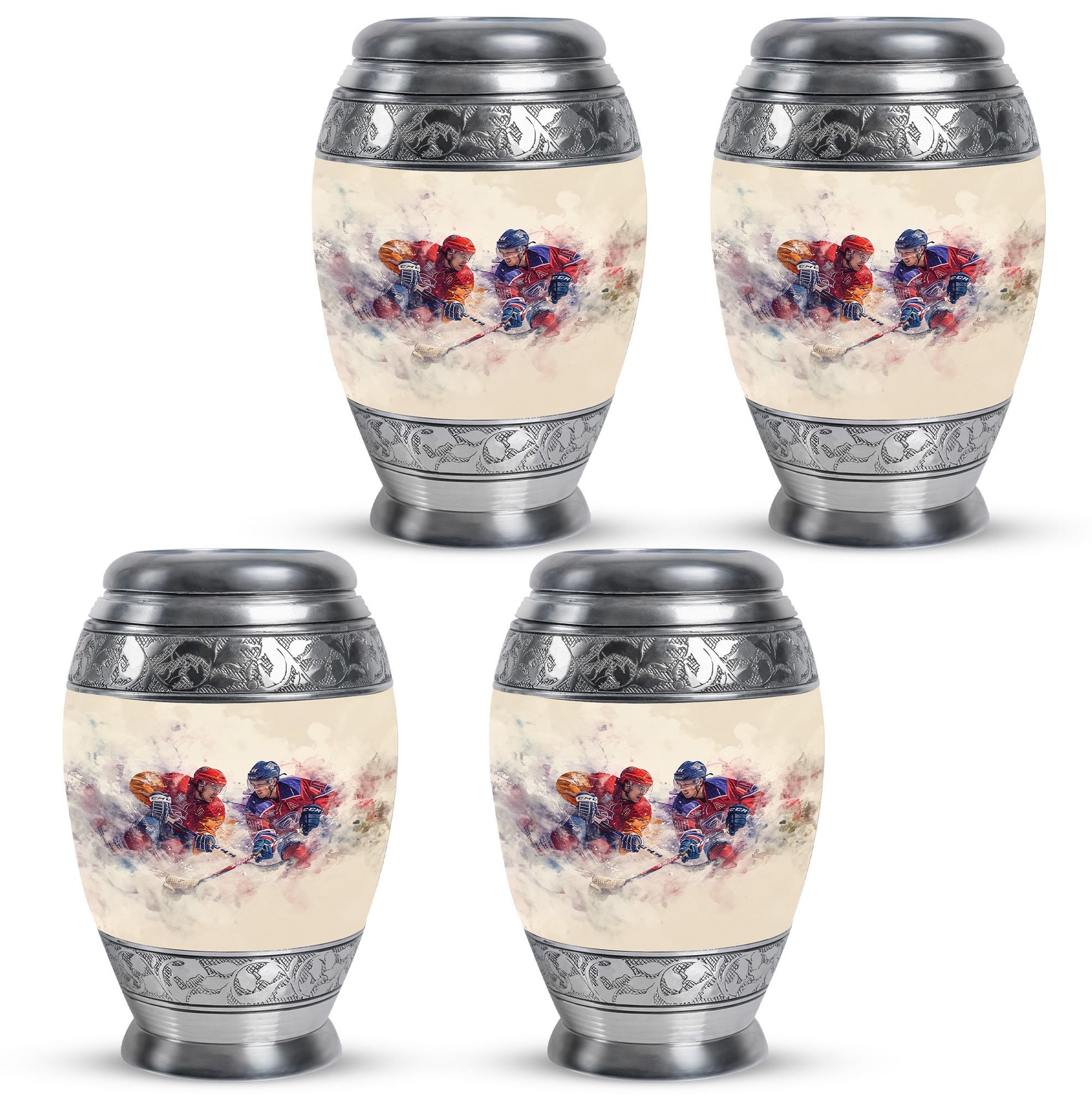 Ice Hockey Theme 3 Inch Keepsake Pack of 4