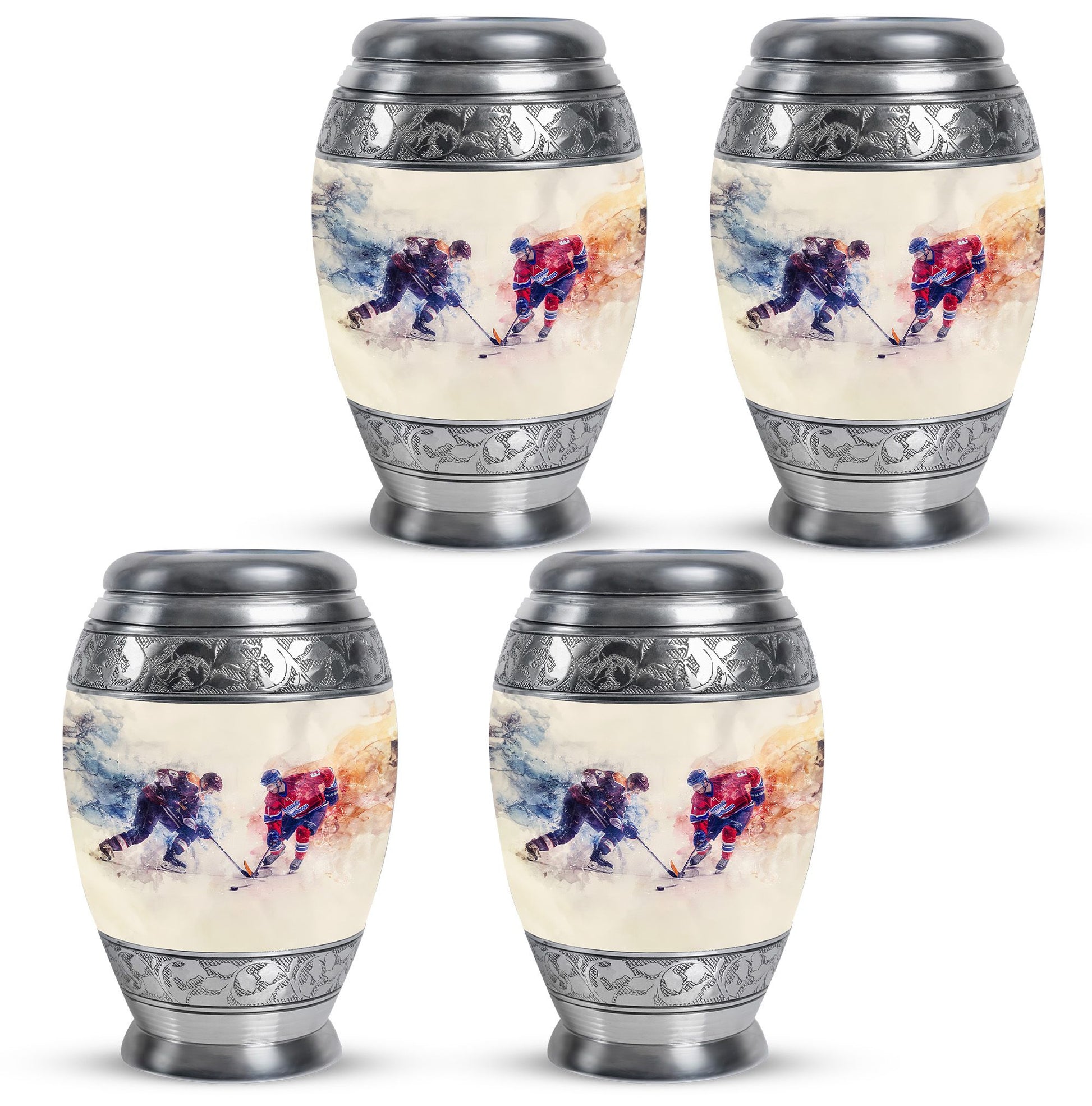 Ice Hockey Theme 3 Inch Keepsake Pack of 4